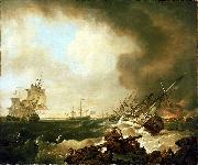 Richard Wright The Battle of Quiberon Bay oil painting on canvas